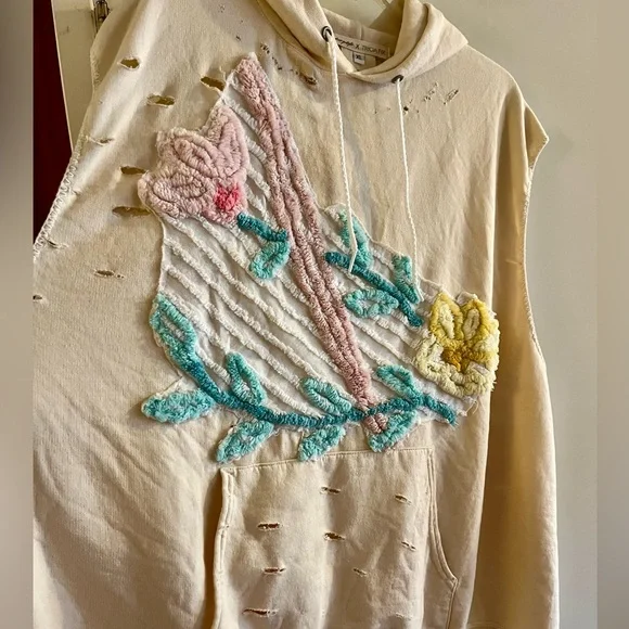 Free People x Tricia Fix Chenille Flower Hoodie - Picture 7 of 8